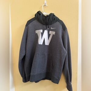 Nike University of Washington Charcoal and Black Men's Hoodie